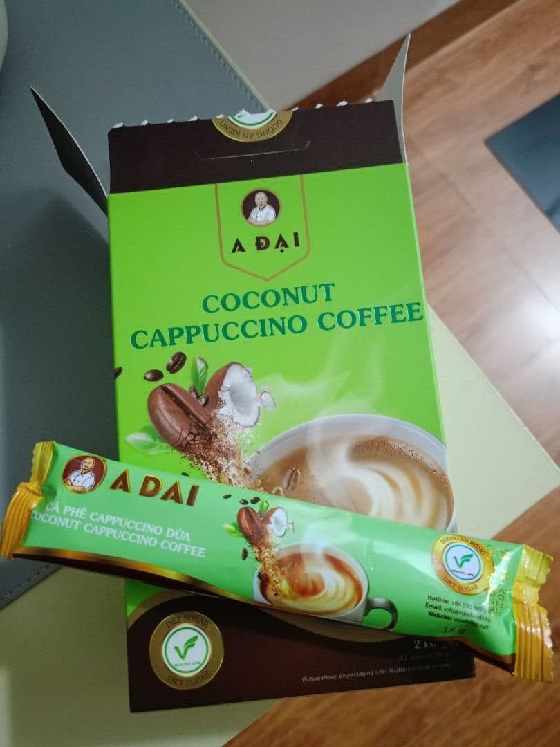 Cà Phê Hòa Tan Cappuccino Coconut A Đại - Cà Phê Thuần Việt, Đậm Hương Vị Nhiệt Đới