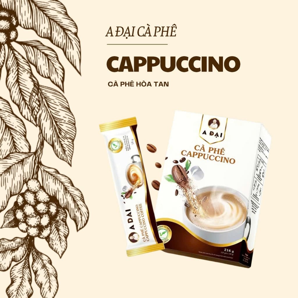 Cà Phê Hòa Tan Cappuccino A Đại Đậm Hương Vị Nhiệt Đới - Cà Phê Thuần Việt