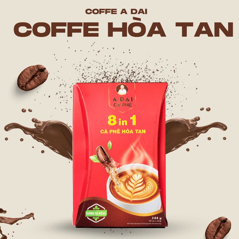 Cà Phê Hòa Tan A Đại 8 Trong 1 - Mix 8 hương vị trong cùng một sản phẩm, Đa dạng trong trải nghiệm