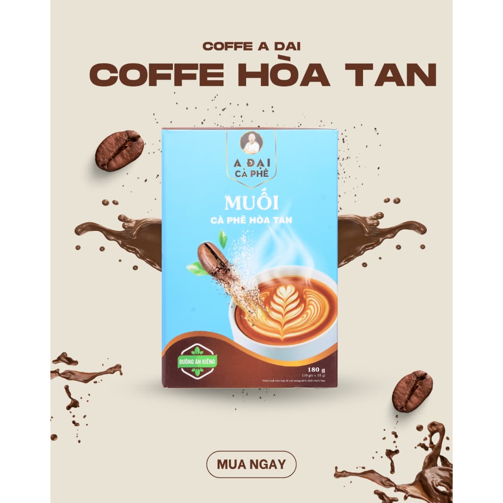 Cà phê Muối A Đại Hỗ Trợ Cân Bằng Điện Giải(10 gói x 18 g)
