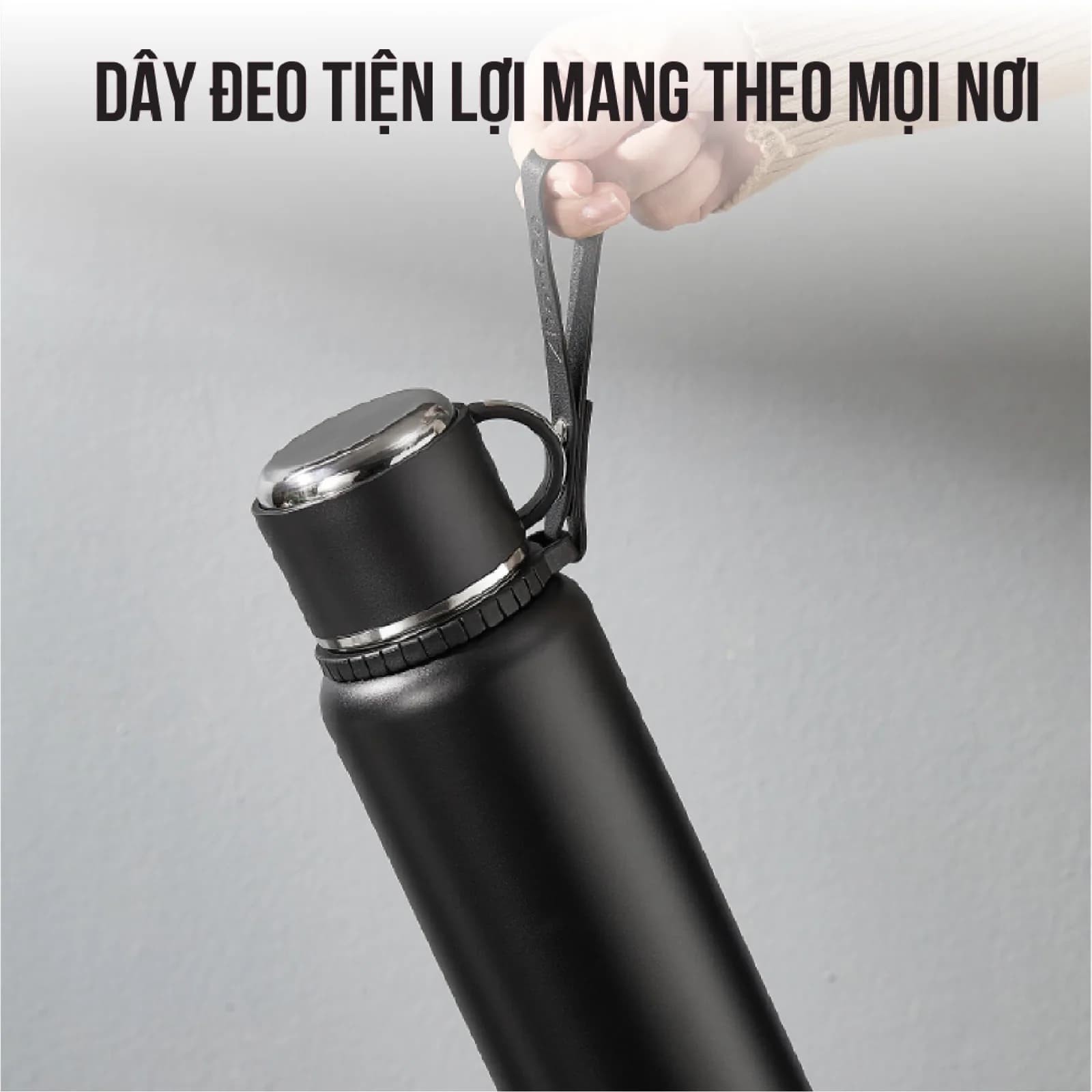 Bình giữ nhiệt NIUMI 48h 316 hiển thị nhiệt độ và nắp có tay cầm, nhiều dung tích