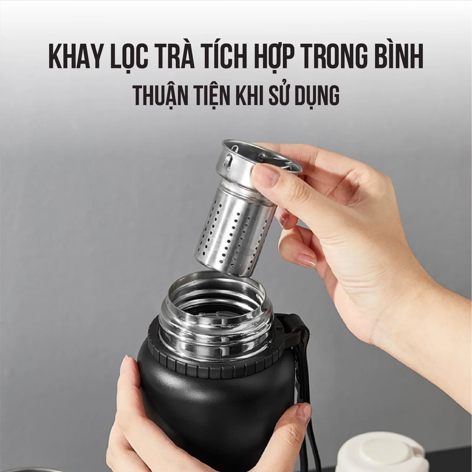 Bình giữ nhiệt NIUMI 48h 316 hiển thị nhiệt độ và nắp có tay cầm, nhiều dung tích