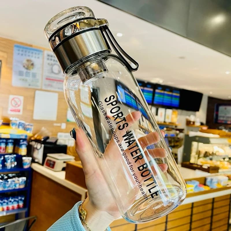 Bình đựng trà thuỷ tinh NIUMI có kèm nắp pha trà tiện lợi và lọc trà inox an toàn, độ bền dài lâu
