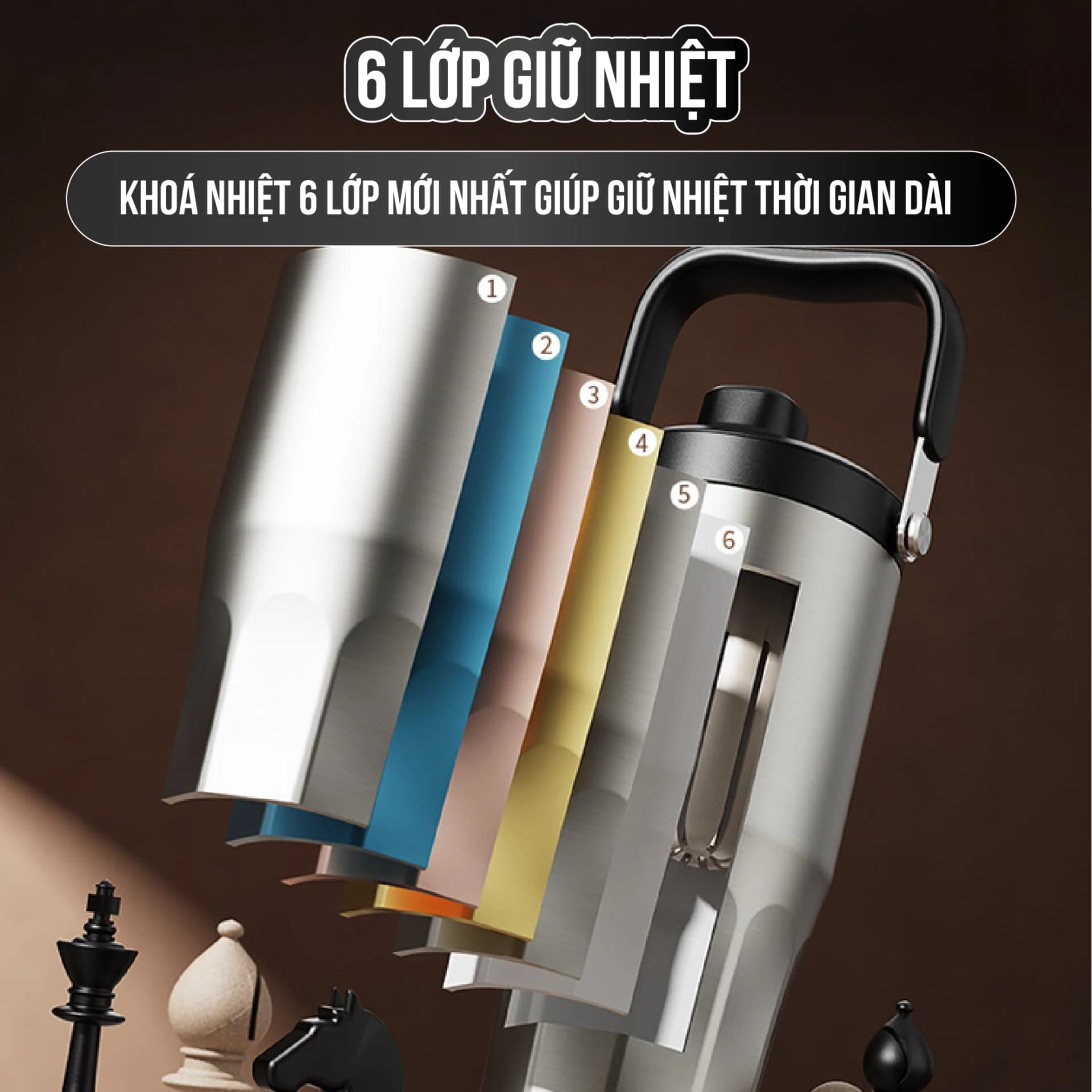 Ly giữ nhiệt tráng sứ BUBBLE NIUMI ống hút trân châu thuỷ tinh 2026