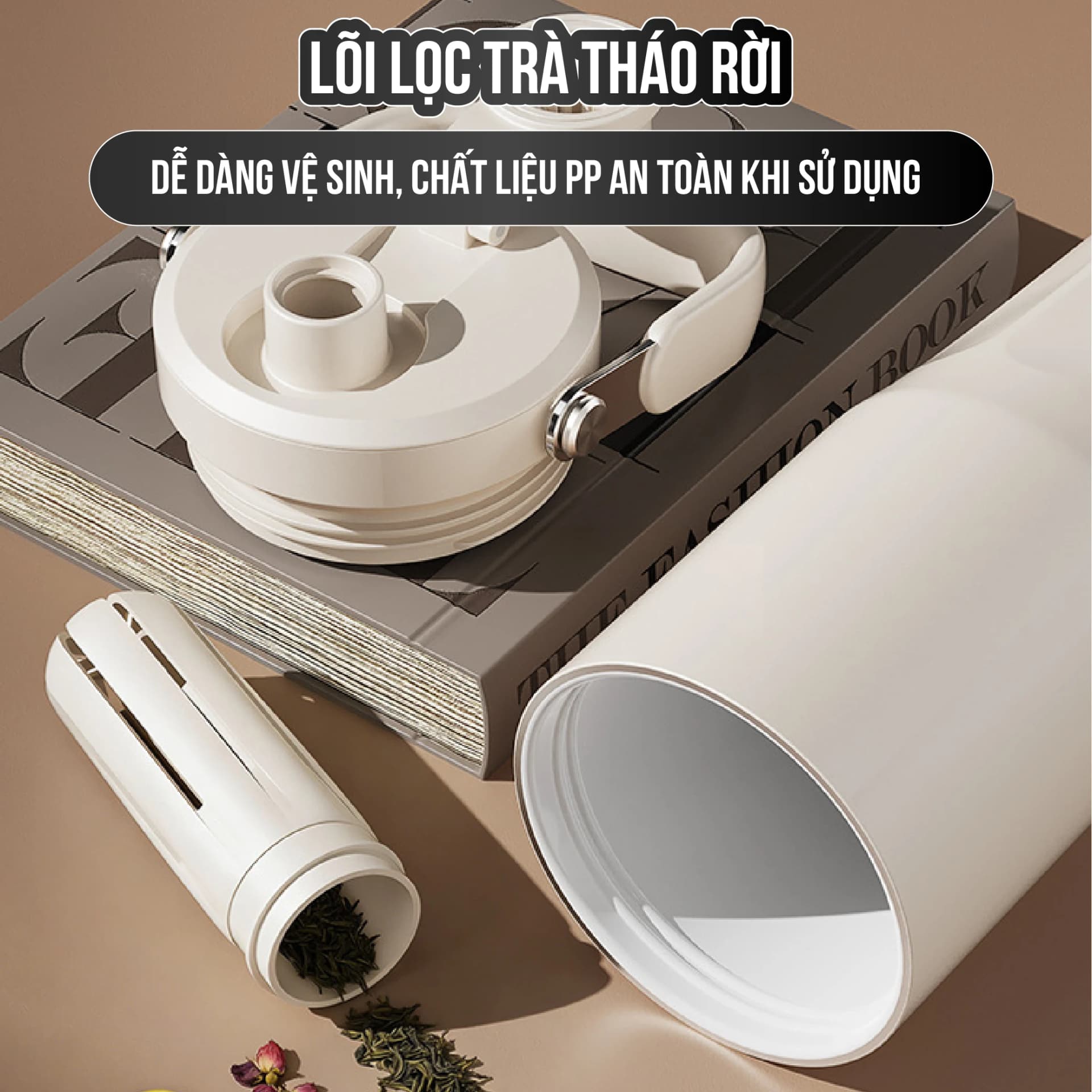 Ly giữ nhiệt tráng sứ BUBBLE NIUMI ống hút trân châu thuỷ tinh 2026