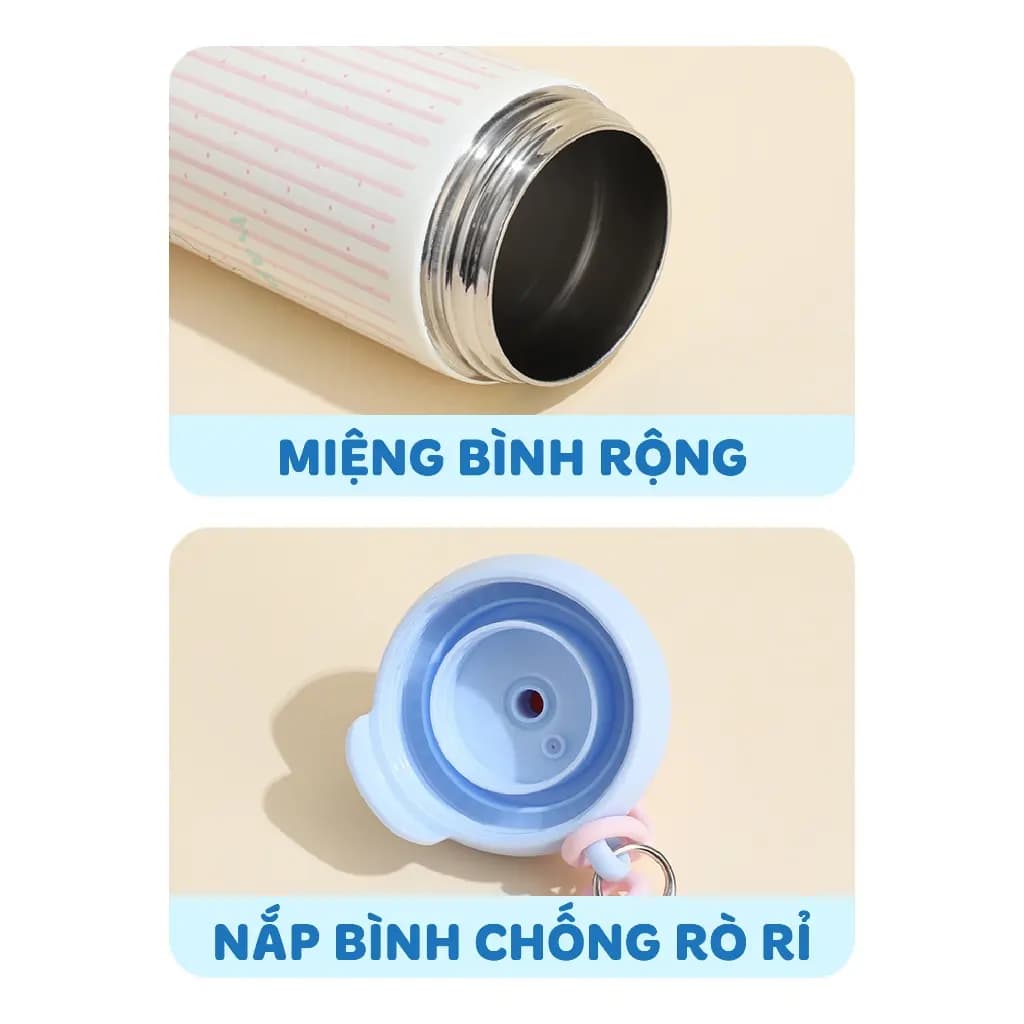 Bình giữ nhiệt XCUP NIUMI ống hút mới, INOX 316, dung tích 600ml, màu gradient dành cho học sinh, sinh viên