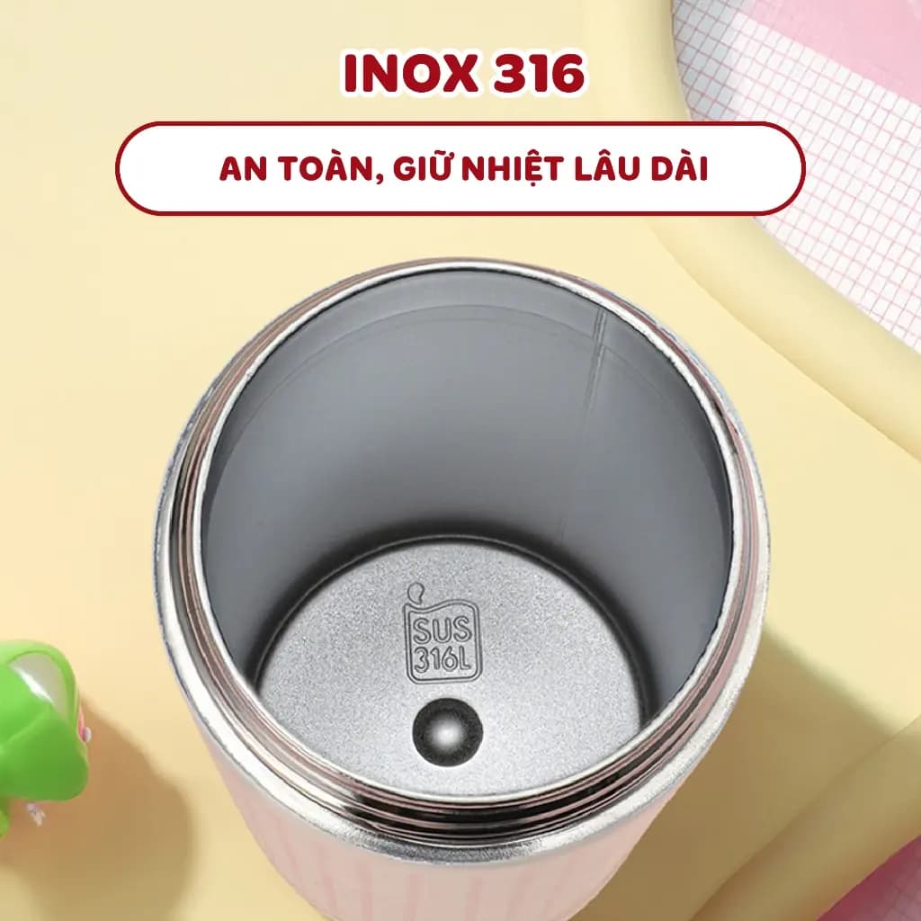 Bình giữ nhiệt XCUP NIUMI ống hút mới, INOX 316, dung tích 600ml, màu gradient dành cho học sinh, sinh viên