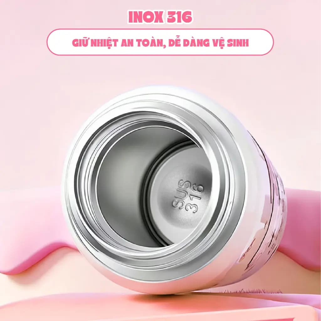Bình nước KAKU NIUMI 450ml xinh xắn 3 cách uống, giữ nhiệt tốt, nhỏ gọn mang đi mọi nơi