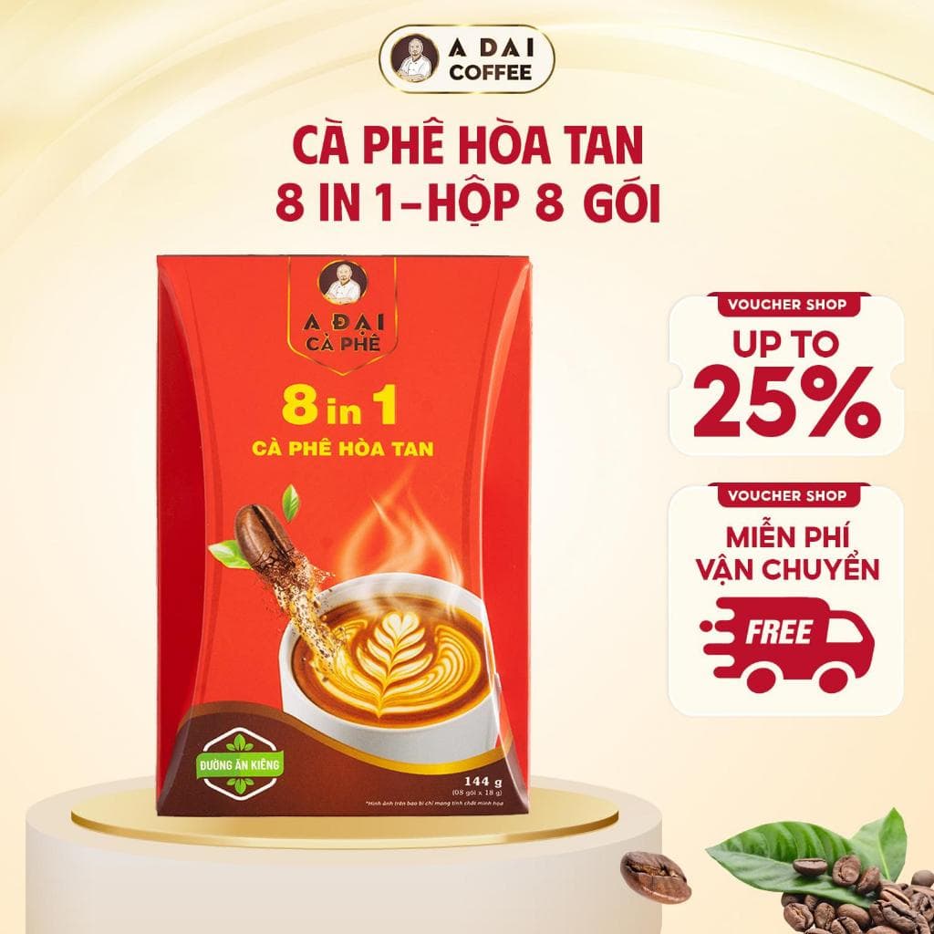 Cà Phê Hòa Tan A Đại 8 Trong 1 - Mix 8 hương vị trong cùng một sản phẩm, Đa dạng trong trải nghiệm