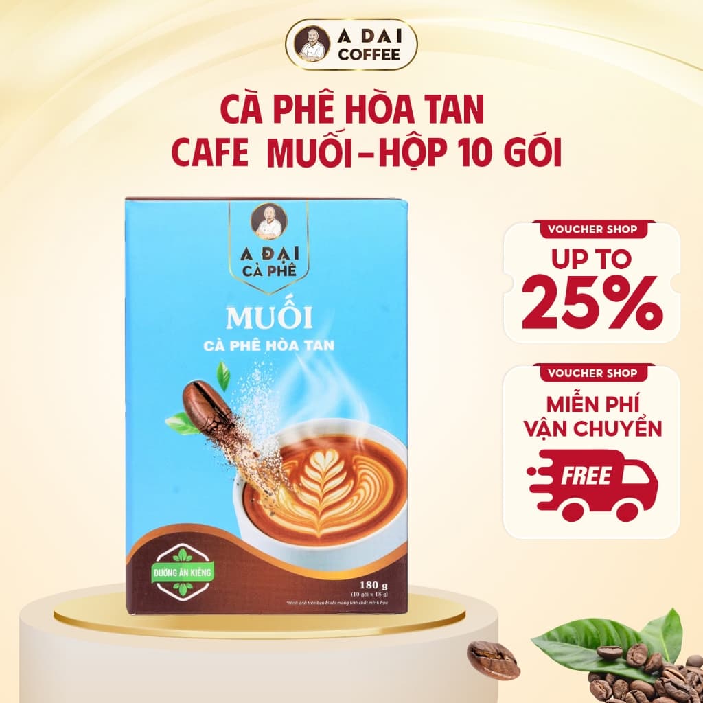 Cà phê Muối A Đại Hỗ Trợ Cân Bằng Điện Giải(10 gói x 18 g)